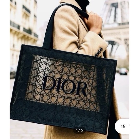Dior Handbags - DIOR BEAUTY Exclusive Mesh Tote Summer Beach Elegant Black GWP